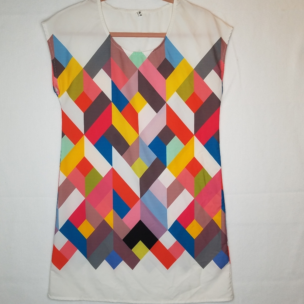 Hanya Gedio Geometric Design Dress Multicolor Sz L